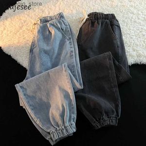 Jeans masculin jeans harem jeans masculin s-3xl pantalon denim coréen mode hip hop streetwear élastique bsoustre tout-match l49