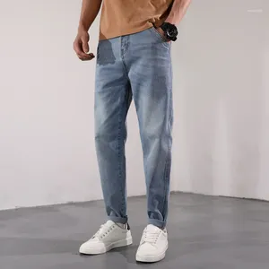 Jeans pour hommes Harem Hommes Pantalons Slim Fit Stretch Casual Denim Vêtements Homme Pantalon Streetwear Kpop Bleu Foncé Lumière