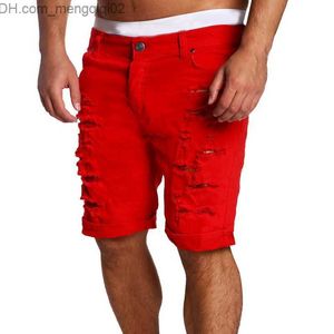 Jeans pour hommes HEFLASHOR New Summer Mens Hole Short Jeans Hommes coton Stretchs Casual Denim Shorts Pantalons Mode Vente Chaude Cowboy Pantalon Mâles Z230711