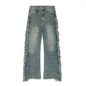 Jeans pour hommes Hi Street Ripped Pantalon en détresse Harakuju Baggy Streetwear Denim Pantalon pour homme Vintage