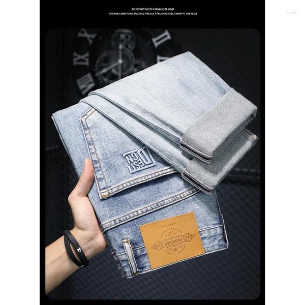 Jeans pour hommes haut de gamme été Scratch Design Street Fashion élastique 2024 polyvalent décontracté beau pantalon déchiré