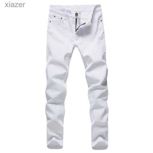 Jeans masculin de haute qualité 2023 mode mince mâle jean blanc pantalon pour hommes pantalon décontracté pantalon skinny crayon garçons hip hop pantn hommewx