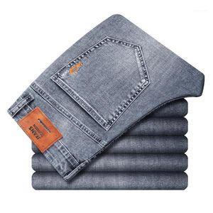 Heren jeans Hoge kwaliteit Katoen gemonteerd Denim 2022 Lente Merk Kleding Klassieke Borduurwerk Jeugd Mode Slanke Jeans, 9110