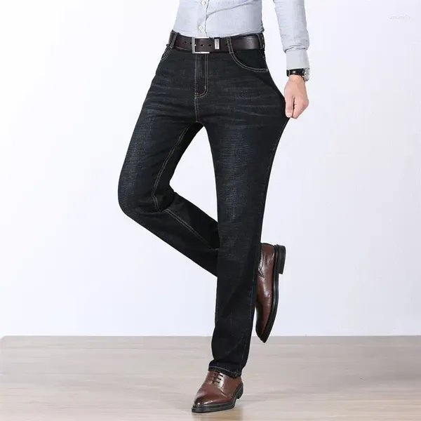 Pantalones vaqueros para hombre, pantalones vaqueros de alta calidad, informales, de marca, rectos, regulares, elásticos, de talla grande, 29-40, moda masculina