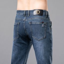 Мужские джинсы высокого качества, мужские хлопковые прямые эластичные повседневные брюки, размеры 29-40, джинсы для мужской одежды 230302