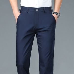 Jeans pour hommes de haute qualité de luxe droit costume d'affaires pantalon hommes bambou fibre designer printemps été élégant décontracté long pantalon formel mâle 230925