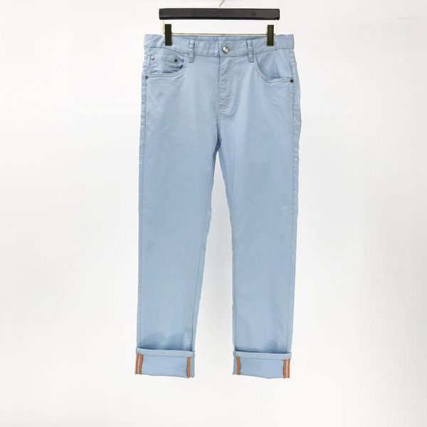 Jeans pour hommes de haute qualité bleu ciel décontracté pantalon à jambe droite mode d'été Streetwear Style coréen pantalon masculin