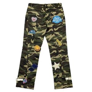 Men's Jeans High Street Camouflage Patch Broidered Mens Tide Brand American Hip-Hop Loose STREST SORGNE CASSORATION TRENDY Q240509