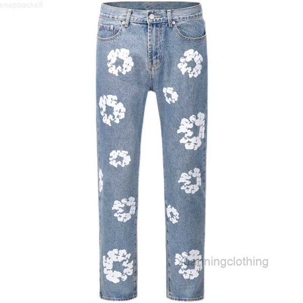 Jeans para hombres High Street Denim Style Kapok Kapok Washed Retras