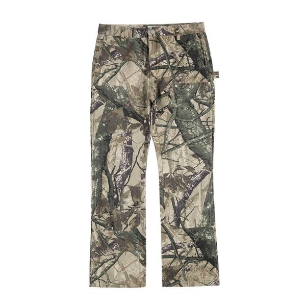 Jeans para hombres High Street Leaf Camo Pantalones de registro para hombre Panel recto Bolsa de trabajo Jeans Productos Y2k Pantalones Hombre Pantalones extra grandes J240328