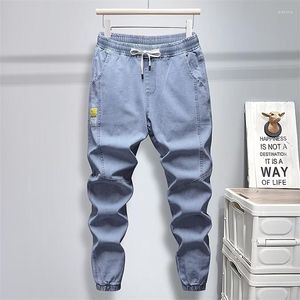 Heren jeans high street mannen casual Koreaanse streetwear losse elastische taille gewassen broek para hombres
