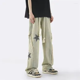 Men's's Jeans High Street Mes rétro Streetwear Y2K Harajuku Pantalon droit Pantalon Straitement pour hommes