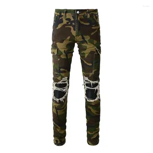 Jeans masculin High Street Quality Camouflage non étincel