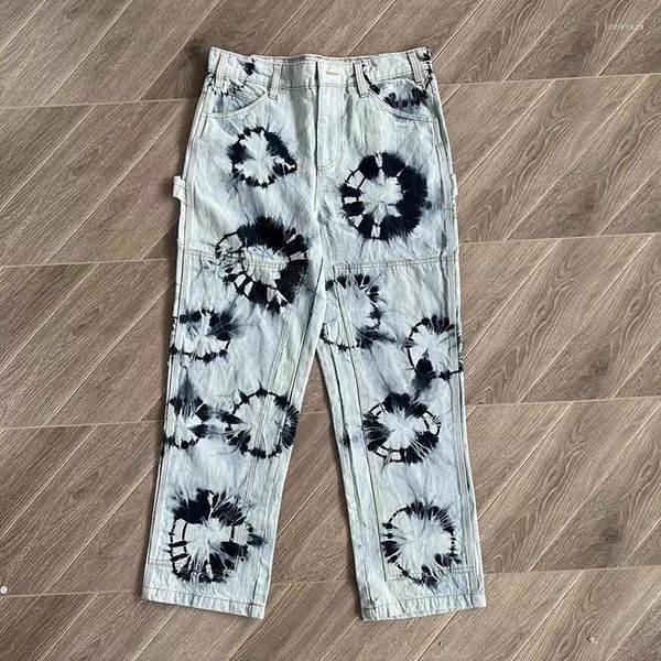 Jeans pour hommes tendance High Street CPFM XYZ personnalité Hip Hop Tie-dye CPFM. Pantalons de sport lavés de qualité Slacks pour hommes et femmes