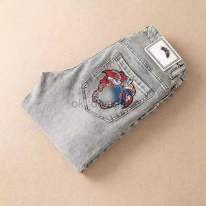 Heren jeans high -versie vers designer jeans heren broeken klassieke geborduurde jeans casual heren broek plus size mode mode rechte jeans ll7626G