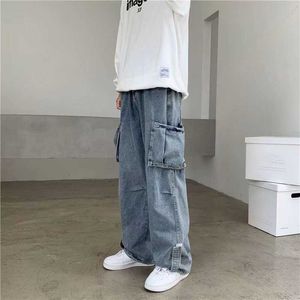 Jeans pour hommes Hip Hop Jeans Hommes Baggy Cargo Pants Casual Big Pocket Denim Pantalons Vintage Plus Size Bottoms Fashion Streetwear Y2K Vêtements Z0301