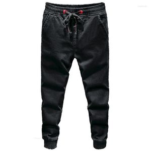 Jeans pour hommes Hip Hop lettre impression pantalon lâche cheville pantalon à bandes Style occidental décontracté mode haute rue jeunesse