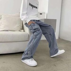 Jeans pour hommes Hip Hop Hommes Baggy Cargo Pantalon Casual Big Pocket Denim Pantalon Vintage Plus Taille Bas Mode Streetwear Y2k Winter01 AAAA