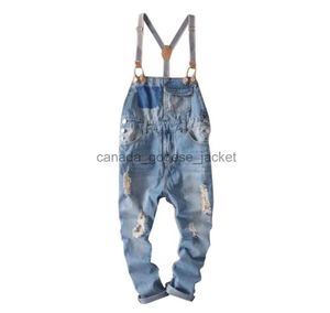 Heren Jeans hiphop streetwear bretelbroek overall jean Mode heren overalls Ripped s voor Mannelijke denim jumpsuit 2107233168916L230911