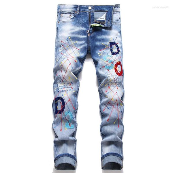 Jeans pour hommes Hip Hop jeunesse rue marée haute qualité marque Designer Style décontracté Denim pantalon 2023 mode hommes pantalon grande taille