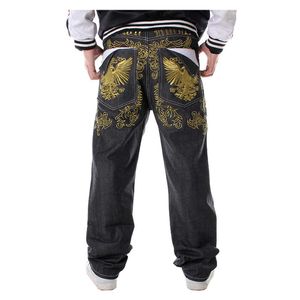 Jeans pour hommes Hiphop jeans streetwear Broderie pour hommes pantalons décontractés lâches pour hommes, plus la taille de la mode hip-hop baggy jeans T221102