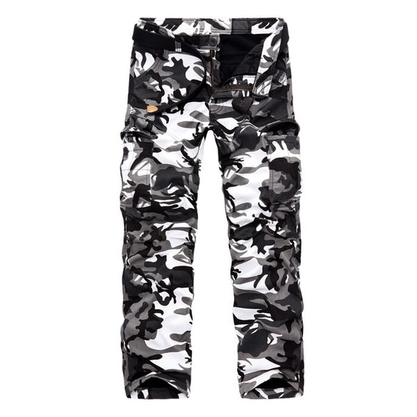Jeans pour hommes HoHigh qualité jeans pour hommes camouflage pantalons de chasse multi-poches pantalons militaires pour hommes sans ceinture 230904