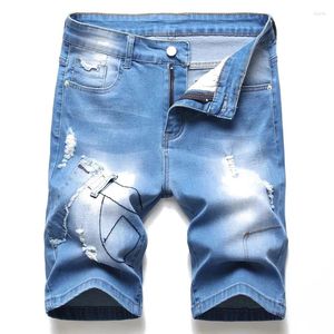 Men's Jeans Hole Stretch Denim Street Street High Quality Blue Casual Everyday Oversasize Summer 2024 Light
