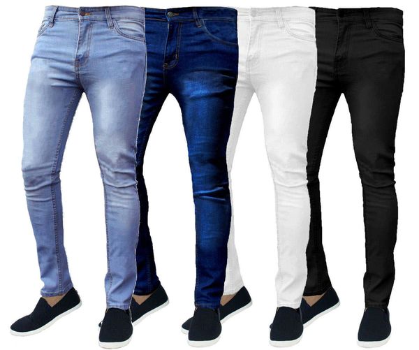 Jeans pour hommes Vente chaude Fashion Street Style Skinny Jeans Hommes Lavage classique solide Denim Pantalon Hommes Casual Slim fit crayon denim Pantalon Z0508