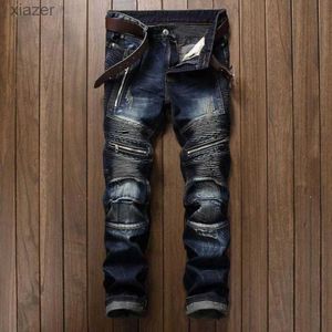 Jeans masculin vendant un jean pour hommes décontractés en expédition directe en 2020 ultra-mince et adapté aux pantalons de moto de haute qualité Hip-Hop Denim Mens WX