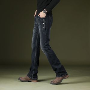 Jeans pour hommes ICPANS Boot Cut Flared Vintage Stretch Regular Fit Male Casual S BootCut Pantalon Mode Bleu 220929