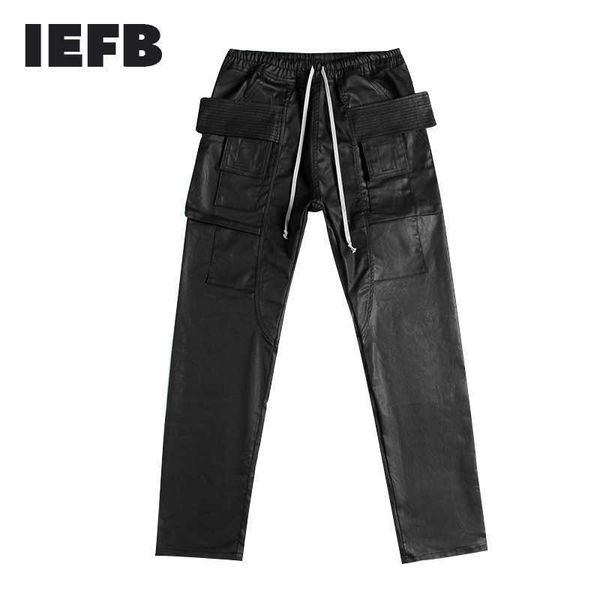 Jeans pour hommes IEFB Hommes 2022 Haute Qualité Nouveau Noir Cirage Enduit Denim Élastique Locomotive S-XL Pantalon Casual Pantalon Droit Ins Tendance Cool T221102