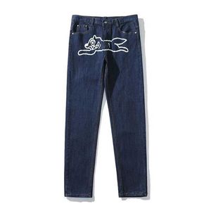 Jeans pour hommes Ins hommes mode haute rue classique simple basique jeans à la mode pantalons décontractés chien imprimé