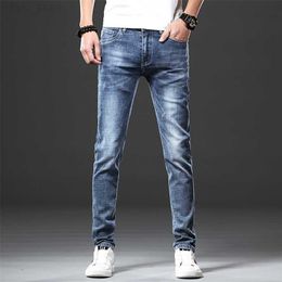 Heren Jeans Jantour Merk Skinny mannen Slim Fit Denim Joggers Stretch Mannelijke Jean Potlood Broek Blauw Heren jeans mode Casual Hombre 220813 L230724