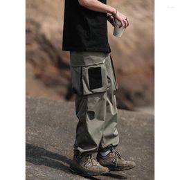 Jeans masculins pantalon de la jambe large rétro japonaise pour hommes de style militaire tube droit ajustement en vrac.