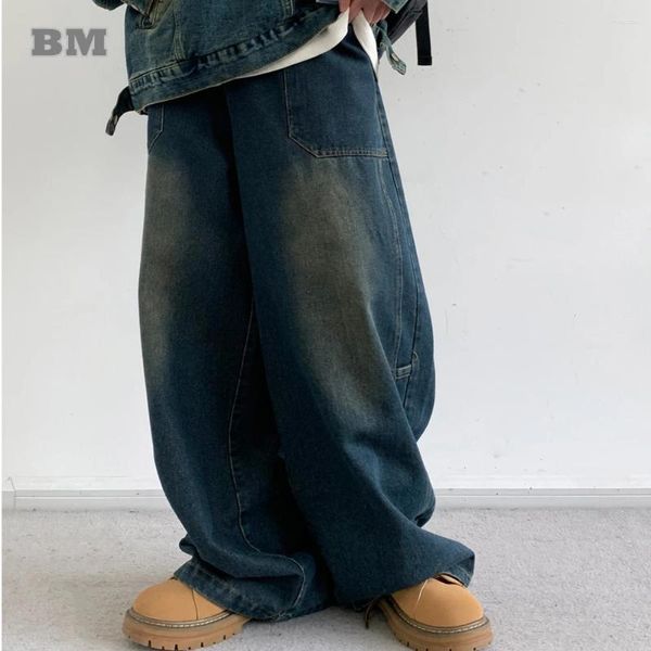 Jeans para hombres japonés streetwear para hombres para hombres ropa coreana hip hop pareja de carga pantalones harajuku de moda pantalones de gran tamaño
