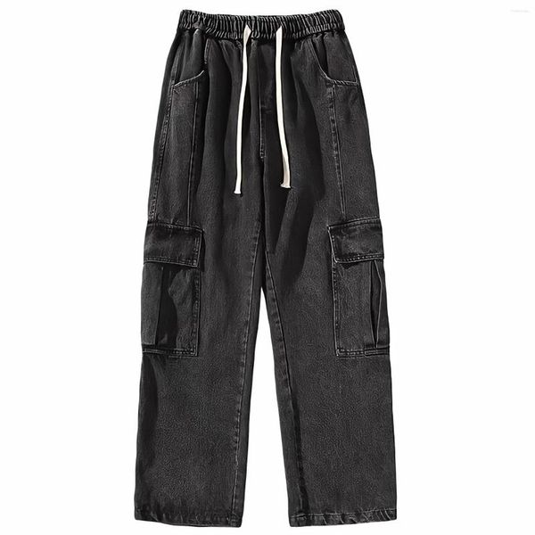 Jeans masculin streetwear japonais vintage coréen style droit de jambe large pantalon cargo kpop pantalon homme punge grunge hip hop