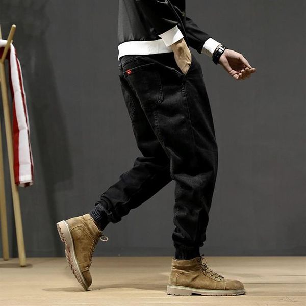 Jeans pour hommes Style japonais Mode Hommes Loose Fit Épissé Designer Pantalon Cargo Hombre Harem Streetwear Hip Hop Joggers220I