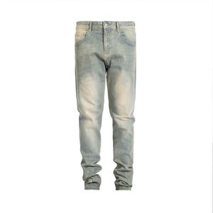 Jeans pour hommes JCAESAR Couleur de lavage nostalgique Slim Fit Jeans droits Drop Feel Pantalon polyvalent Splash Ink