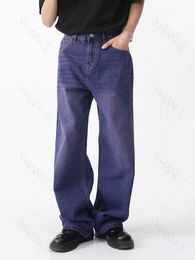 Jeans pour hommes Jeans Baggy pour hommes Violet Mode Hommes Y2k Jeans Pantalon Violet Lâche Droite Vintage Casual Streetwear Baggy Pantalon Denim Z0225