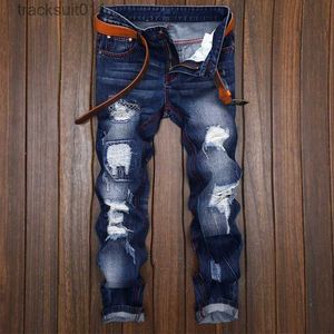 Jeans pour hommes Jeans hommes Jeans déchiré Denim pantalon hommes haute qualité droite s nouvelle marque célèbre moto Jeans grande taille L230926