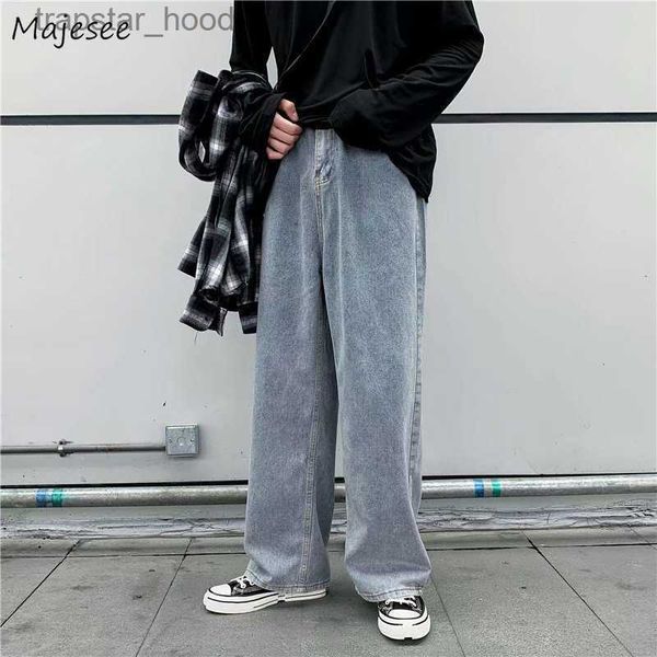 Jeans para hombres Jeans Hombres Trapeando Pantalones de pierna ancha 3XL Baggy Harajuku Hip-Hop High Street Kpop Chic Retro Vintage Estilo coreano Adolescentes Moda X0621 L230918