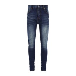 Herenjeans Jeans Heren Lente en Herfst Nieuw Hoge elastische lage taille Slim Fit Rekbaar Koreaanse versie Trendy Casual Jeugd Gebroken gat Lange voeten