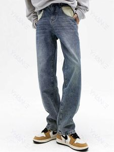 Jeans para hombres Jeans Y2k para hombres Pantalones de mezclilla Piernas rectas sueltas Pantalones casuales High Street Fashion Jeans para hombres Ropa de diseñador Streetwear Hombres Z0225