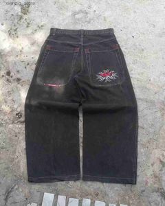 Jeans masculin jnco jeans baggy féminin street hip hop rock nouveau motif de broderie vintage harajuku hauteur hauteur jean large jambe pantalon de jambe l49