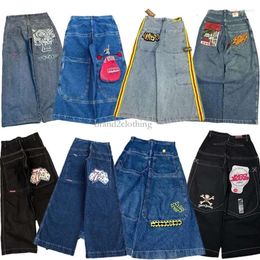 Jeans masculin Jnco Baggy Y2K Streetwear Streetwear High Waited Hip Hop Broidered GH Quality Clothing HARUKU Aesthetic Wide jambe