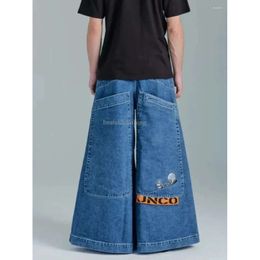 Herenjeans jnco baggy y2k heuphop zakken blauwe vintage denim broek haruku gotic brede broek skateboard