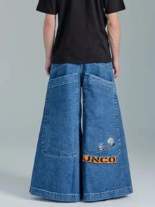 Mannen Jeans JNCO Baggy Y2K Heren Hip Hop Zakken Blauw Vintage Denim Broek Harajuku Gothic Brede Broek Skateboard 231219