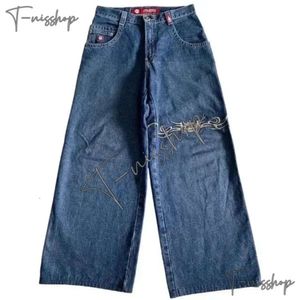 Jeans masculin JNCO Designer Jeans Baggy Y2K Men Jncos Streetwear High Waited Hip Hop Broidered GH Quality Clothing HARAJUKU esthétique large jambe droite à jambe droite B14
