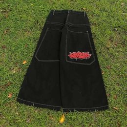 Jeans voor heren JNCO Street chic hiphop grote zak oversized broek grafische print losse heren dames harajuku hoog getailleerde brede luxe jenas paarse jeans 4363