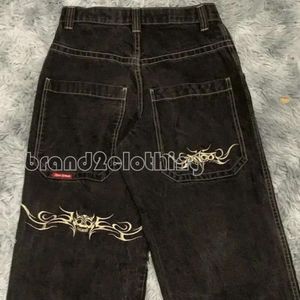 Jeans masculin JNCO Y2K HIP HOP RETRO GRAPHIQUE BRROBIDE BAGGY BLACK PANT